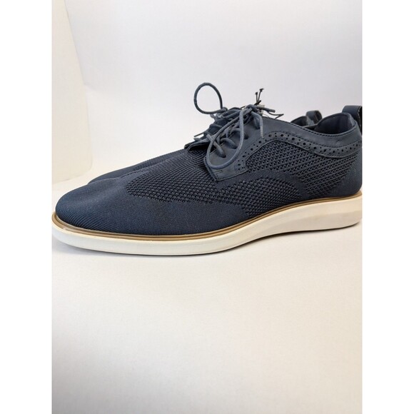 NEW Express Mens Size 12 Fabric Dress Sneakers Oxford Shoes Navy Blue Derby - Picture 13 of 16